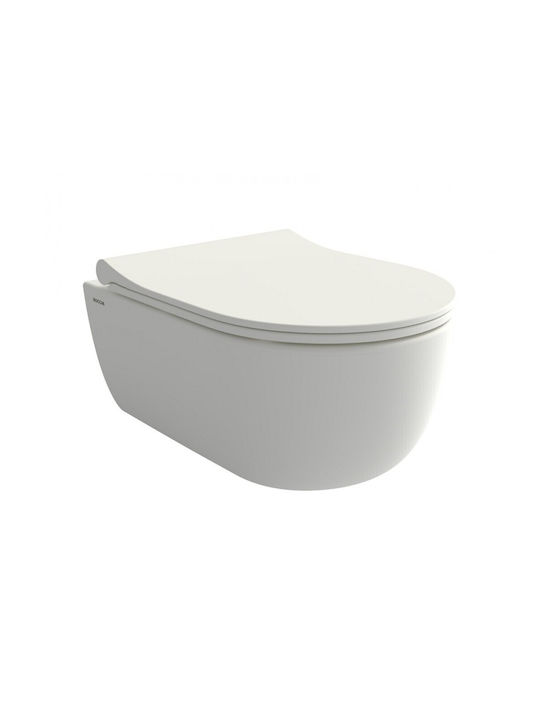 Rimless Wall-Hung Basin 54cm Matt White V-Tondo