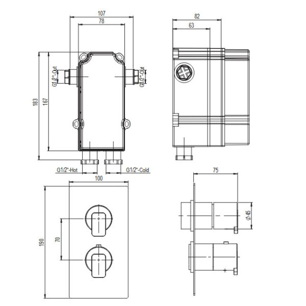 Σετ Ντουζ Εντοιχισμού EXO Brushed Inox 316L - Image 3