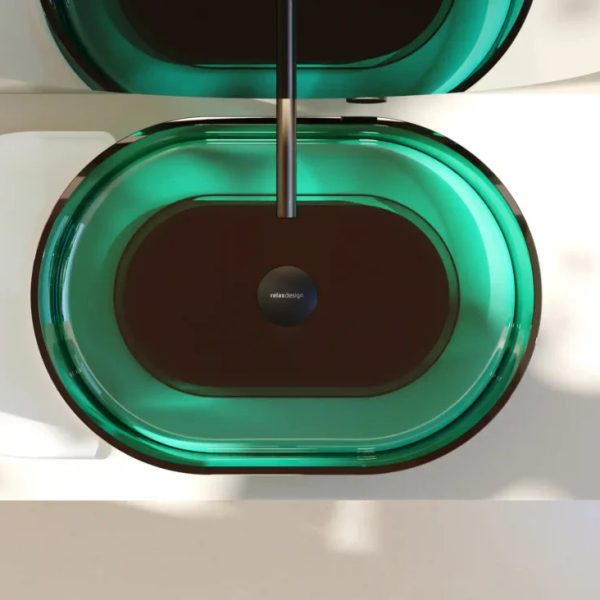 Νιπτήρας Επικαθήμενος Οβάλ BOXY ROUND L 60x42x17cm:h Menta (Lumenit) - Image 2