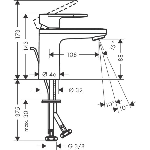 Washbasin Mixer VERNIS BLEND 100 (medium) Chrome - Image 3