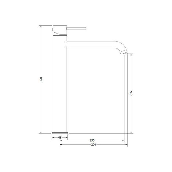 Μπαταρία Νιπτήρος Ψηλή ETNA MINIMAL Brushed Nickel - Image 2