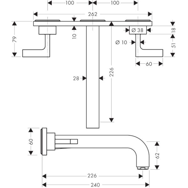 AXOR Citterio Chrome Built-in Basin Mixer - Image 2