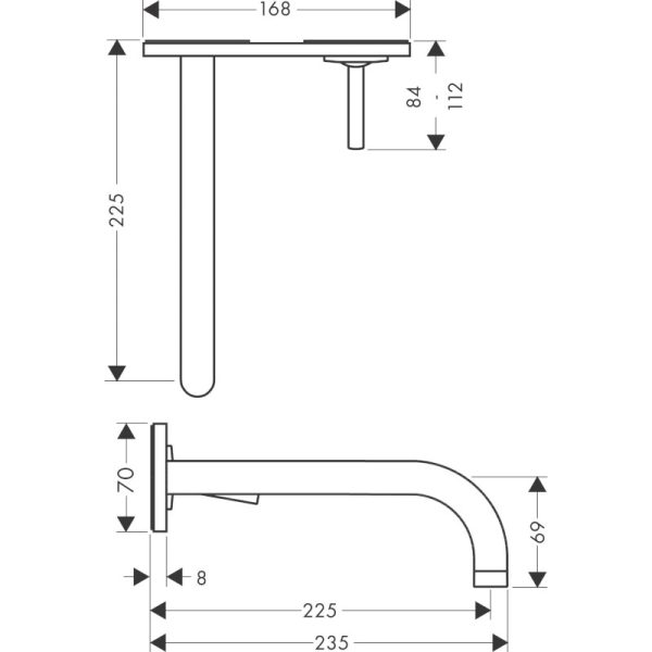 AXOR Uno Chrome Built-in Basin Mixer - Image 3