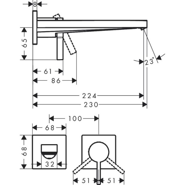 Built-in Basin Mixer Tecturis E Chrome - Image 2