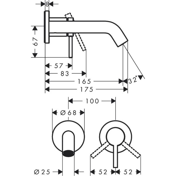 Built-in Basin Mixer Tecturis S Chrome - Image 2