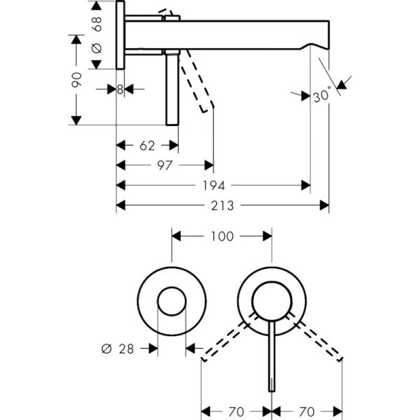Zesis S Chrome Built-in Basin Mixer - Image 4
