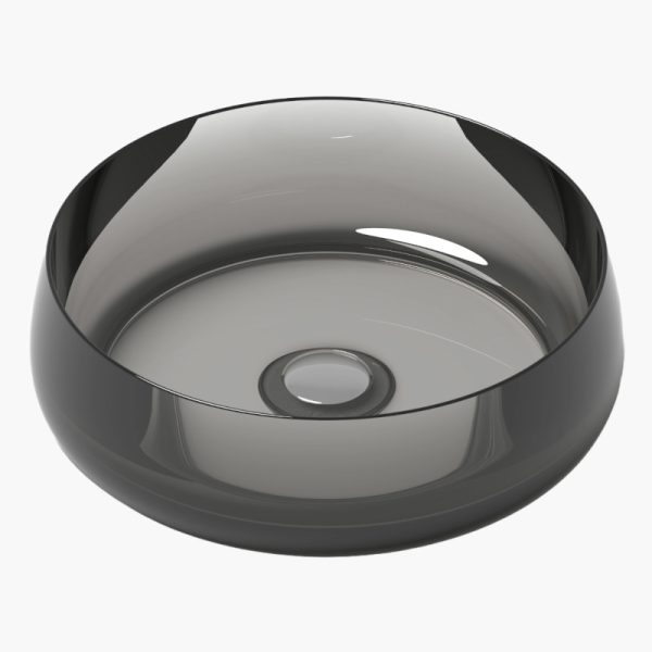 Νιπτήρας Επικαθήμενος CRYSTALGLOW ROUND 45x45x14cm Grey Black