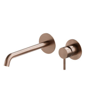 Built-in washbasin mixer with long spout X-Steel INOX 316 PVD BRUSHED COPPER BRONZE