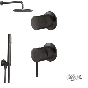 Σετ Ντουζ Εντοιχισμού ELLE 316 INOX PVD BLACK BRUSHED LA TORRE