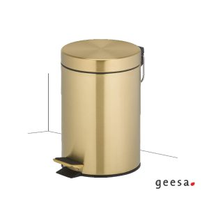 Floor Standing Paper Bin NEMOX (Φ17x26cm) 3lt PVD Gold Brushed GEESA