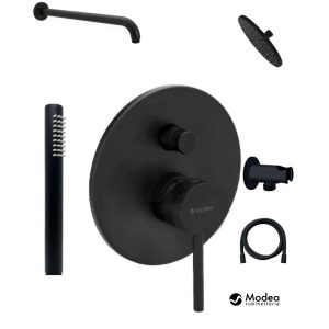Complete Set of Built-in Shower Tray ETNA Matte Black