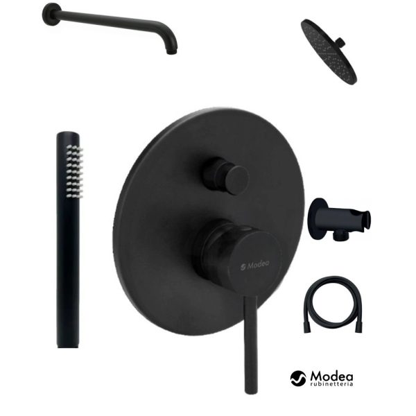 Complete Set of Built-in Shower Tray ETNA Matte Black