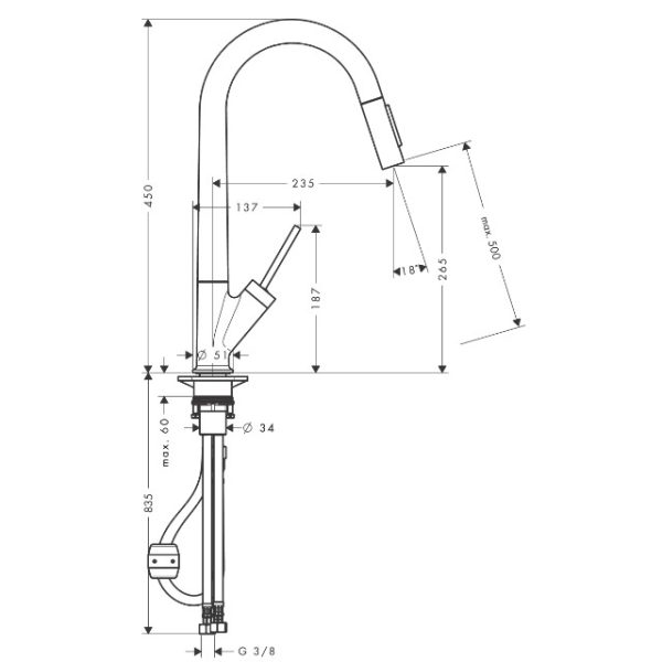 Μπαταρία Κουζίνας AXOR Starck Brushed Nickel - Image 2