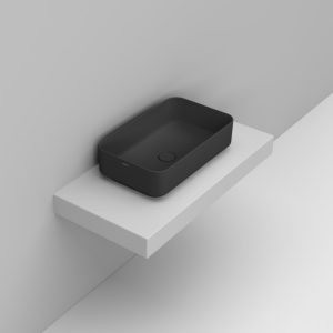 Νιπτήρας Επικαθήμενος Ορθογώνιος NOEMI 60x36cm Black Mat