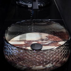 Marmofusion Glass Washbasin Ø387×125h mm