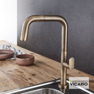 Eva Vicario Antique Brass Kitchen Sink Faucet