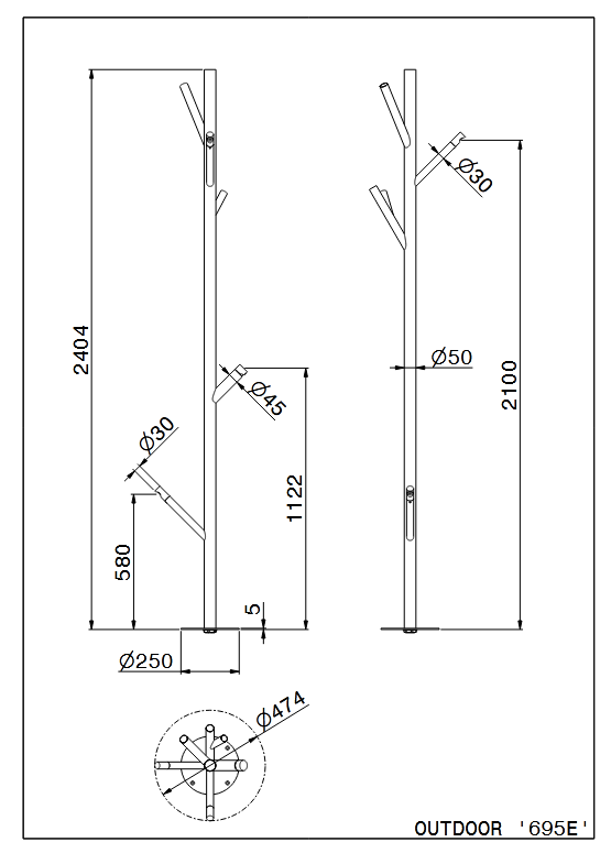 Floor Standing Shower Column for Outdoor Use Stainless Steel - Image 3