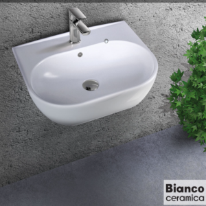Νιπτήρας Πορσελάνης STUDIO Κρεμαστός 51x42cm BIANCO CERAMICA