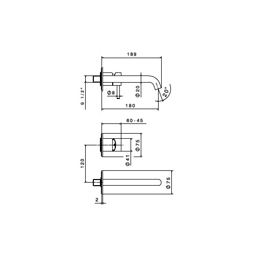 Built-in Basin Mixer X-STEEL PVD Brushed Copper Bronze NEWFORM - Image 2