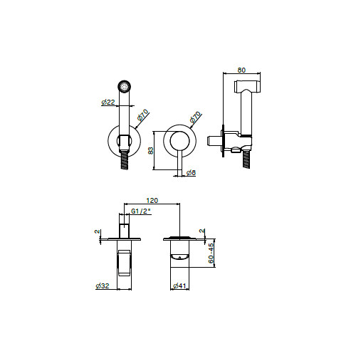Σετ σύστημα Μπιντέ με ντουζ (κρύο-ζεστό) PVD Br. Copper Bronze X-Steel - Image 2