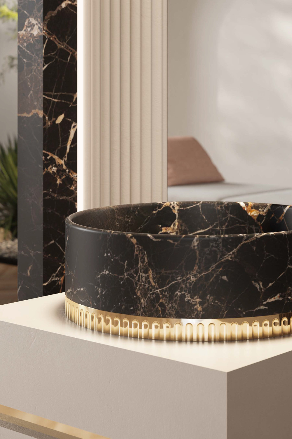 Countertop wash basin IONIKA Calacata White Marble - Image 5