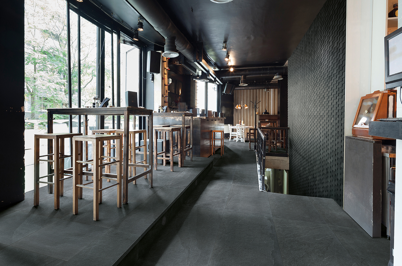 stairs in restaurant interior