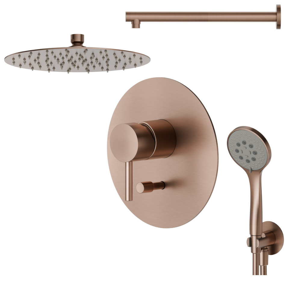 Σετ Ντουζ Εντοιχισμού X-STEEL PVD Brushed Copper Bronze NEWFORM