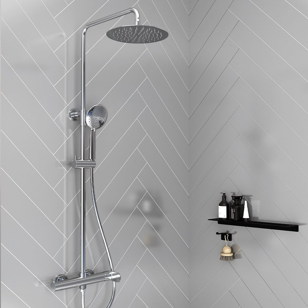 Στήλη ντουζ με στρόγγυλη κεφαλή Ø250 ASPEN Chrome