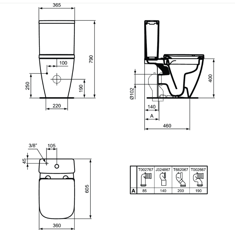 I.LIFE Space low-pressure toilet bowl, white - Image 3