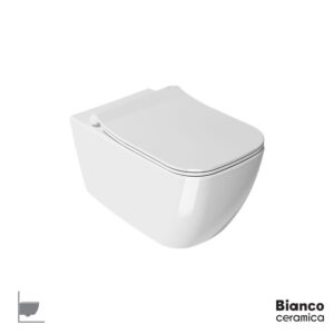 Λεκάνη Κρεμαστή MIZO/51,5 Rimless με κάλυμμα Slim Soft Close MS36SC, Bianco Ceramica Λευκή γυαλιστερή