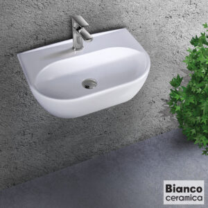 STUDIO Porcelain Washbasin Wall-Mounted 45x32cm BIANCO CERAMICA