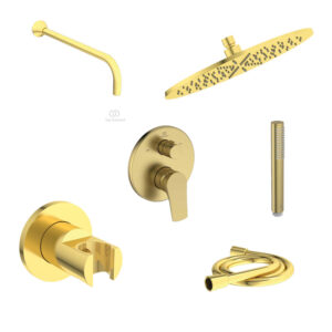 La Dolce Vita Brushed Gold Built-in Shower Set