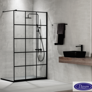 IWIS PANEL 90 Shower Enclosure, Height 200 cm, Matte Black Finish