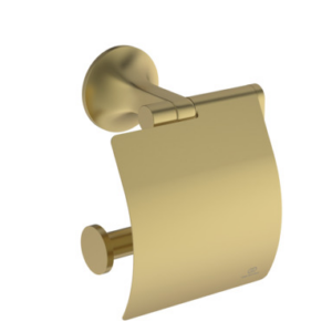 La Dolce Vita Brushed Gold Toilet Paper Holder with Cover