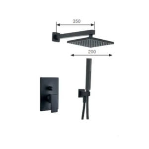 Pietra Black Built-in Shower Set