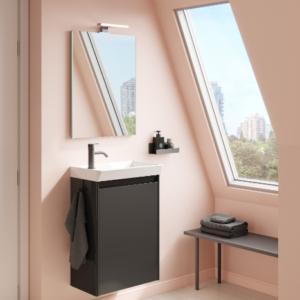 ENJOY 45cm Furniture Set (base unit + washbasin + mirror + light) – Samara Ash (FR2)