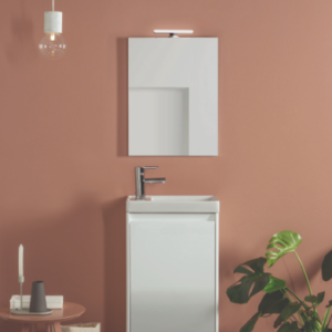ENJOY 45cm Furniture Set (base unit + washbasin + mirror + light) – Glossy White (BL18B)